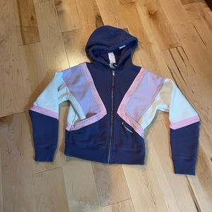 Champion hooded pink and purple retro sweatshirt